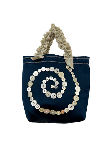 Shiny small spiral button bag