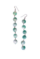 Sea Green Marble Pearl String Earrings