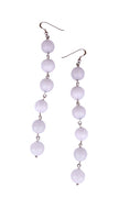 White Pearl String Earrings