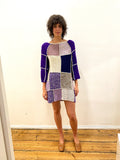TRUONGII Purple Patchwork Knit Dress