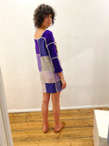 TRUONGII Purple Patchwork Knit Dress