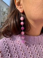 Violet Marble Pearl String Earrings