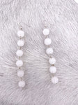 White Pearl String Earrings