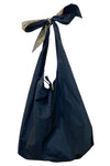 two tone dark blue shiny bag