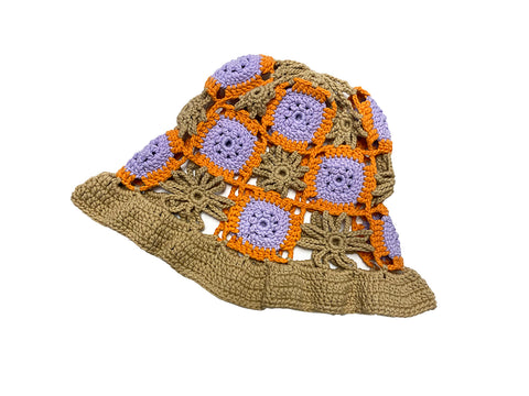 TRUONGII Crochet Hat beige and orange