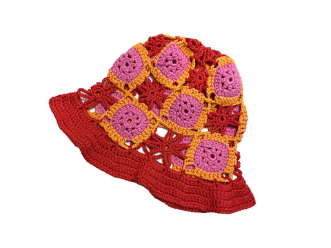 TRUONGII Crochet Hat Red and Orange