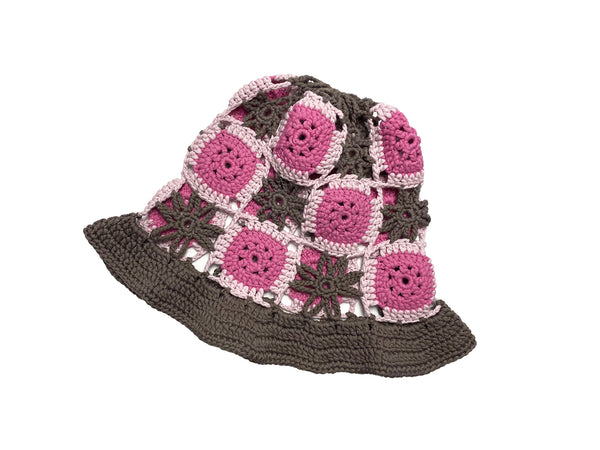 TRUONGII Crochet Hat Brown and Pink